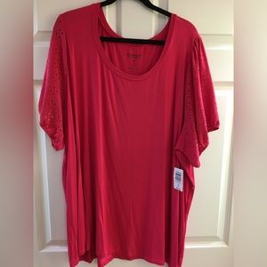 Torrid Woman’s Embroidered Eyelet Sleeve Top Size 5x NWT